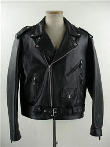 Men's XL 46 Frontier Leathers Black Leather Classic Motorcycle