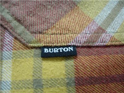 Men's sz M Burton Brighton Shacket Plaid Flannel Shirt