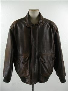TYPE A-2レザージャケット(NAVY) Men's L Andrew Marc New York Brown Leather A-2 Flight Jacket