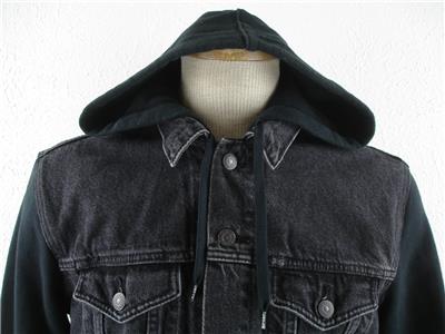 Levi's Big Boy's sz M Hybrid Hoodie Denim Trucker Jean Jacket