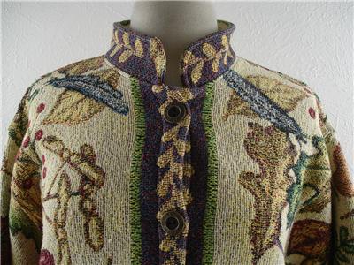 Womens sz L Sugar Street Weavers Autumn Leaves Tapestry
