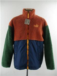 Men's L Puma Sherpa Hybrid Fleece Jacket Warm Chestnut