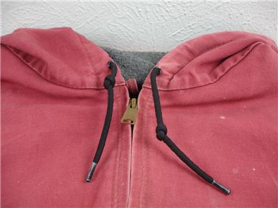 Vtg Faded Carhartt J158 DKR Dark Red Lined Duck Canvas