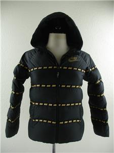 Nike Big Boys M Black Gold Full-Zip Down Filled Puffer