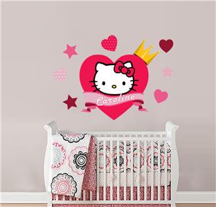 Hello Kitty PERSONALIZED NAME Decal WALL STICKER Decor Art Mural