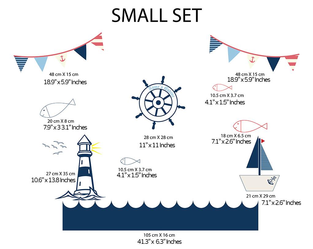 Personalized Nautical Theme Wall Sticker Decal Decor Mural Kids Room WC295 - Picture 2 of 4