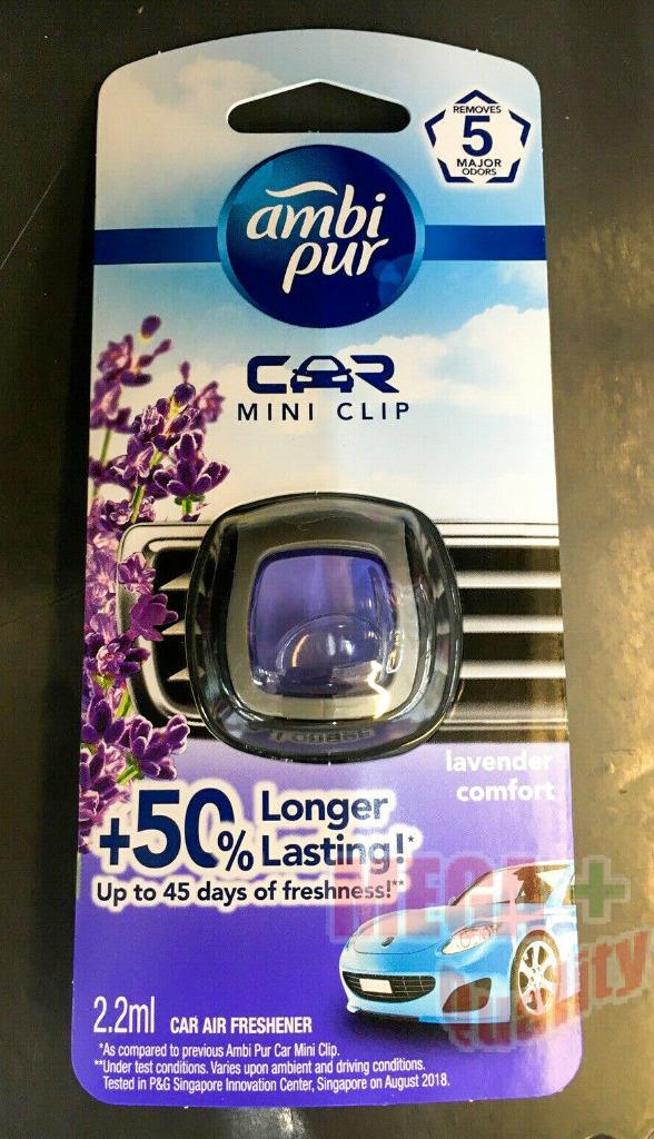 Ambi Pur Car Mini Vent Clip Air Freshener Perfume 2ml. Lavender