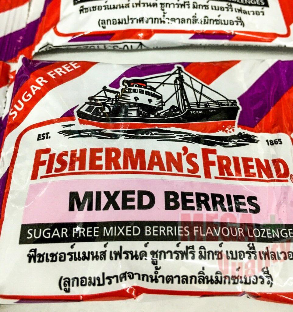 4 packs 25g. Fisherman s Friend Mixed Berries Flavour Lozenges