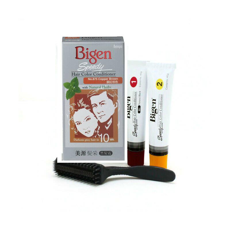 2 x Bigen Speedy Natural Herbal Color Hair Dye Cream Cover Grey