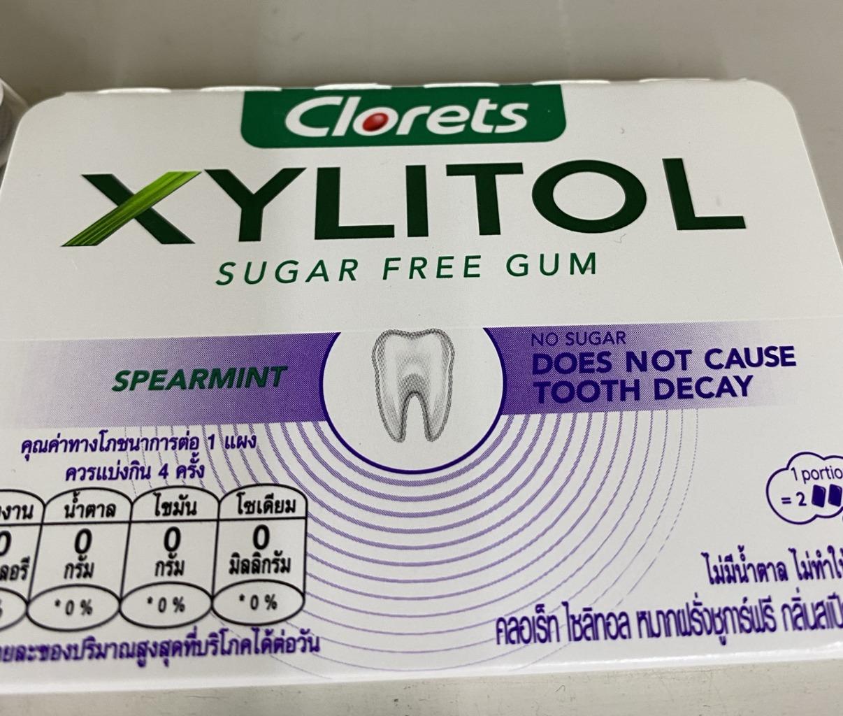 6 X Clorets Xylitol Spearmint Mint Sugar-free Chewing Gum Anti
