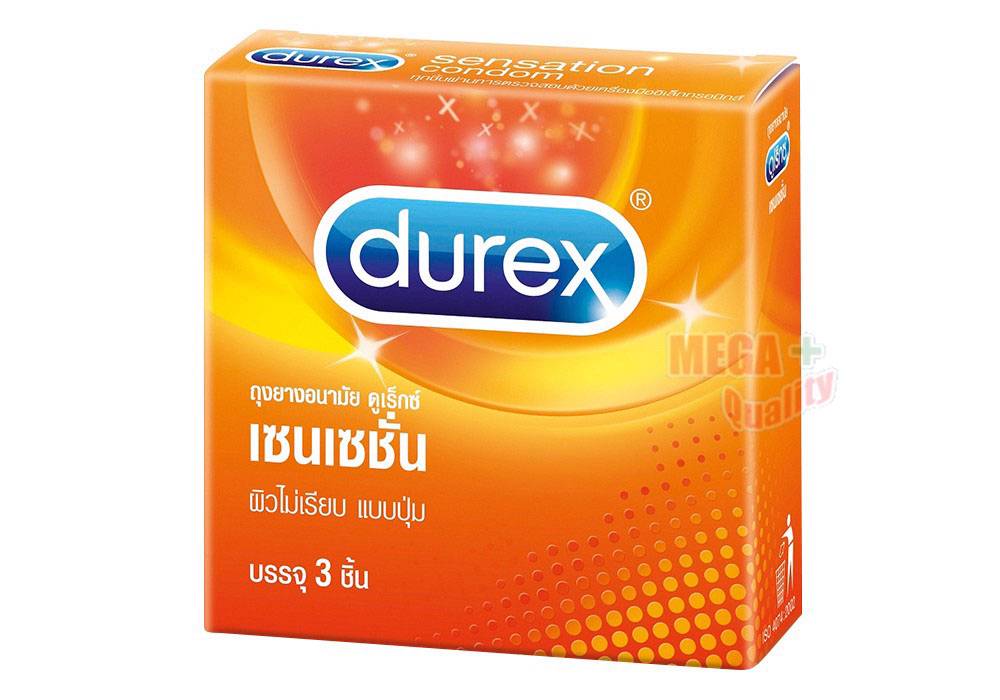 Durex Condom Sensation Safety Natural Lubricated Latex Rough