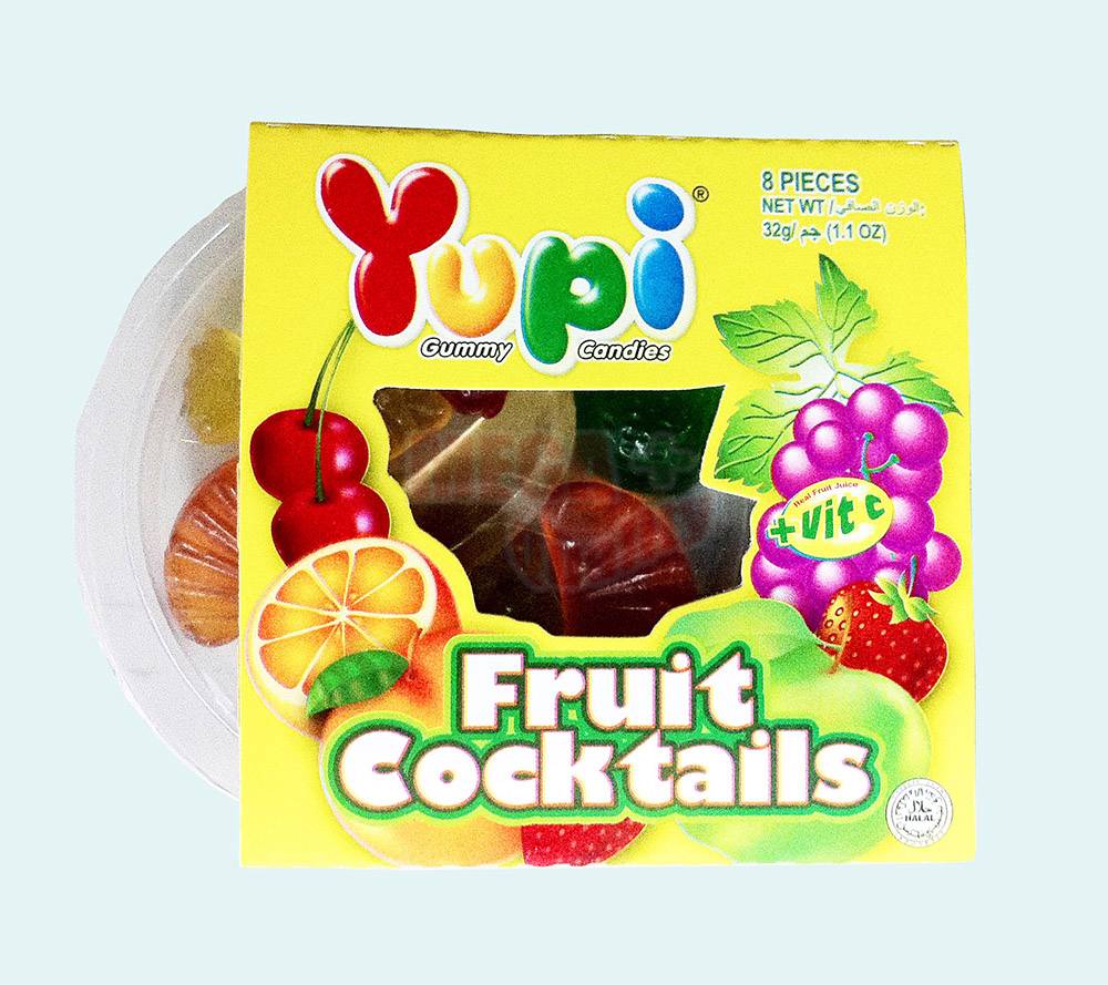 Yupi Gummy Candies Fruit Cocktail Real Fruit Juice Vitamin C