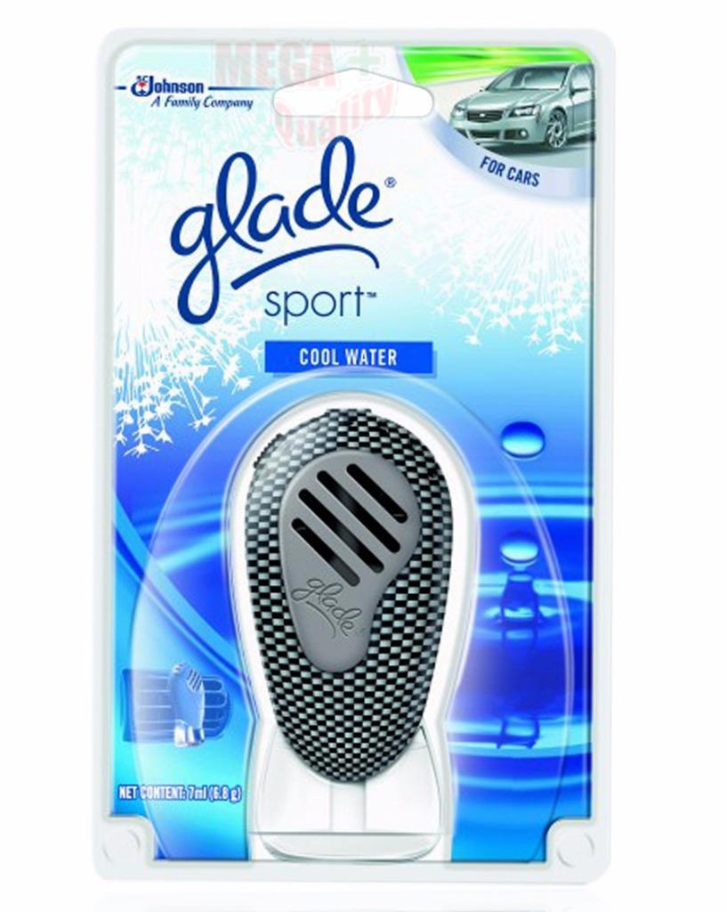 Glade Sport Cool Water Perfume Scent Car Vent Clip Air Freshener