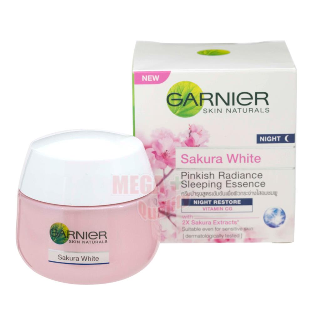 Garnier Sakura White Pinkish Radiance Sleeping Essence Night Cream Vit Cg 50ml Ebay