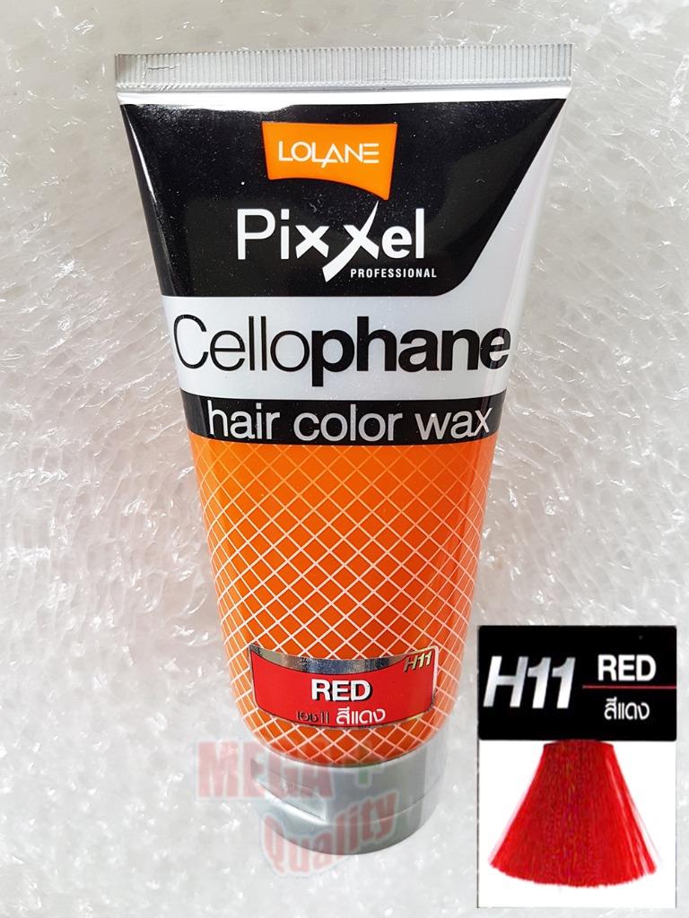 Lolane Pixxel Cellophane H11 Red Color Hair Color Wax Easy Use No