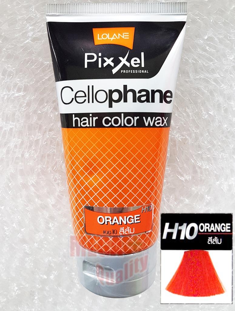 Lolane Pixxel Cellophane H10 Orange Hair Color Wax Easy To Use No