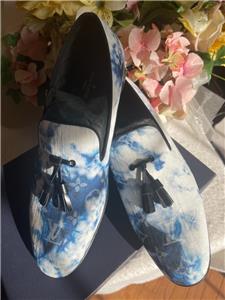 NEW LOUIS VUITTON Monogram Denim Tie Dye Mens Auteuil Slippers 7.5 Blue (800 Louis Vuitton Men main image 4