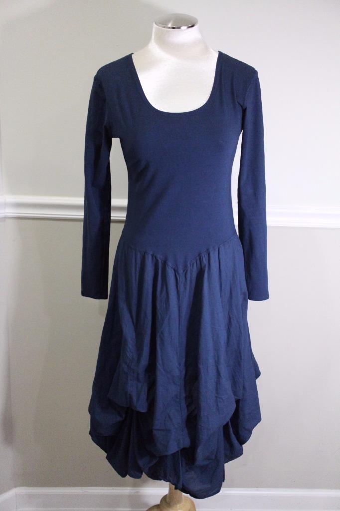 LUNALUZ-Women-039-s-Navy-Blue-Stretch-Flow-Dress-Size-29-M-DR900
