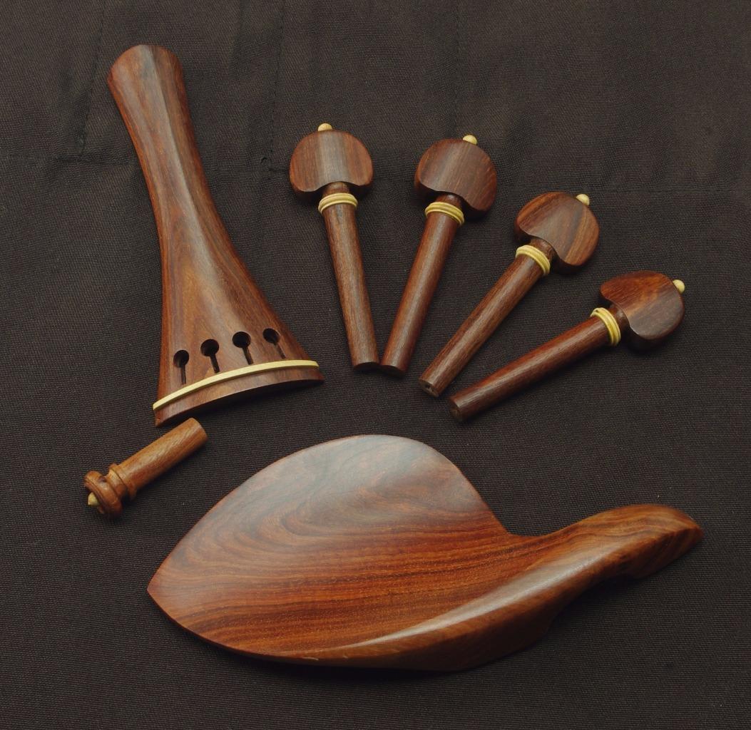 Violin Rosewood fitting,Nice quality With Pegs, Chinrest,Tailpiece