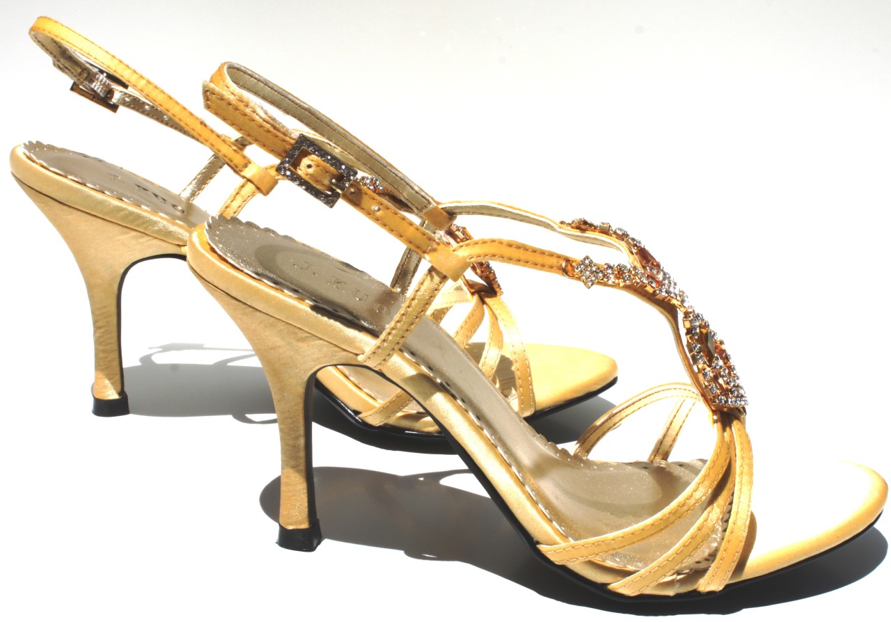 Gold Slingback High Heel Womens Sandals Evening Dress Shoes (Retail $88 ...