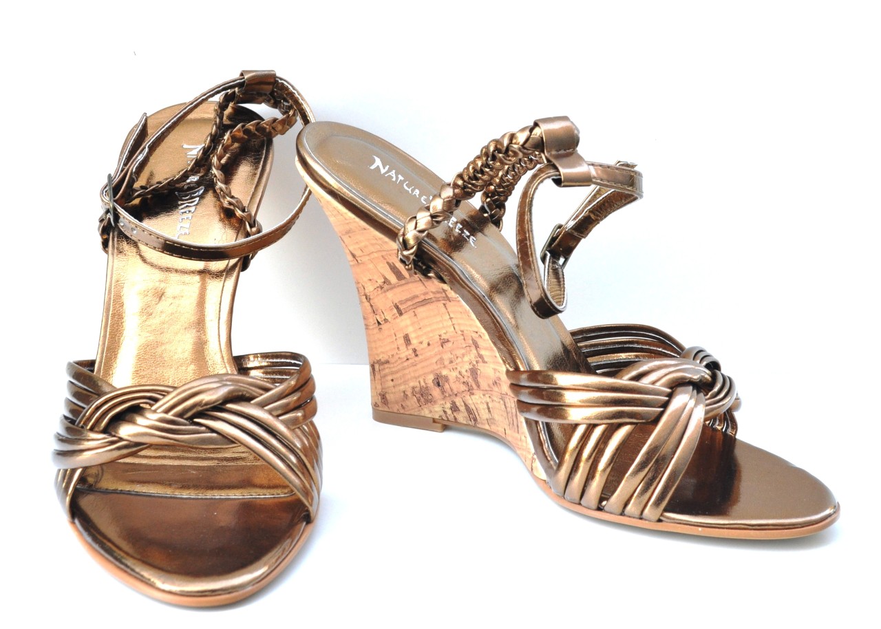 Bronze Slingback High Heel Platform Womens Sandals Shoes (Retail $78 ...