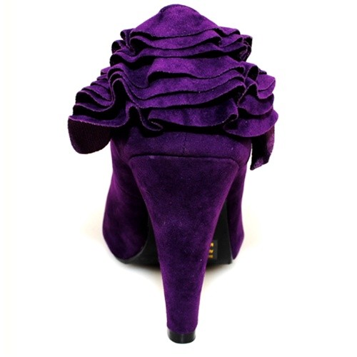 purple velvet high heels