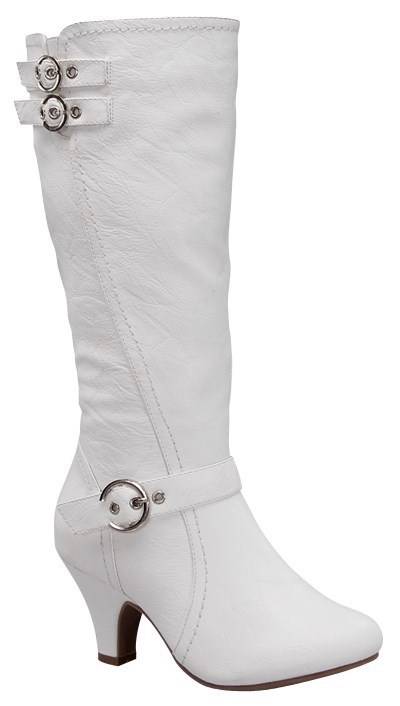 womens white leather knee high boots