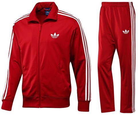 Adidas Red Mens Firebird Track White Stripes Top Jacket Suit Sz Large ...