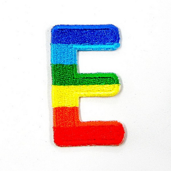 I0625 Upick Letter Alphabet Rainbow Iron-On Patch Applique Embroidered ...