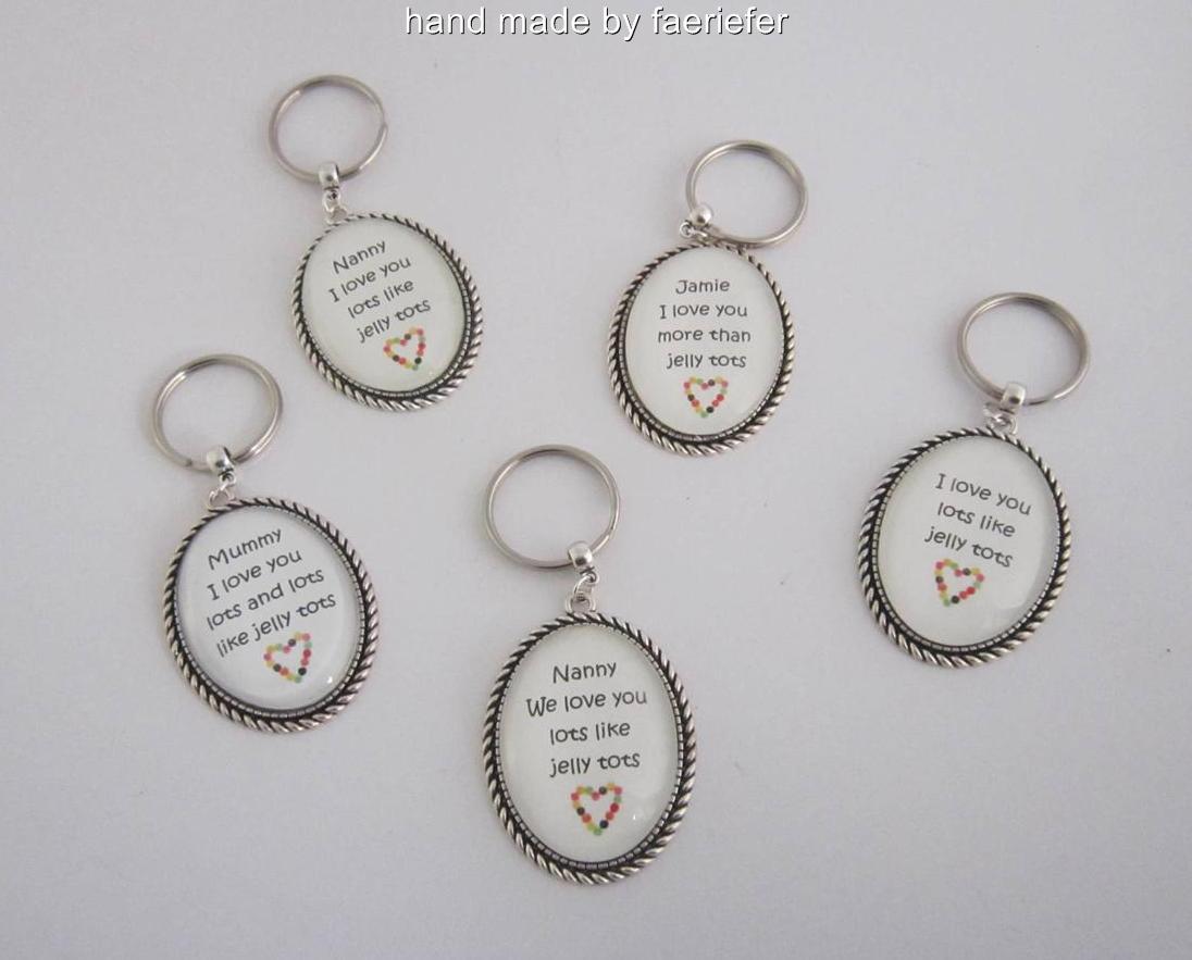 Mummy Nanny Nana I love you lots like jelly tots Key ring gift mum mothers day - Picture 10 of 11