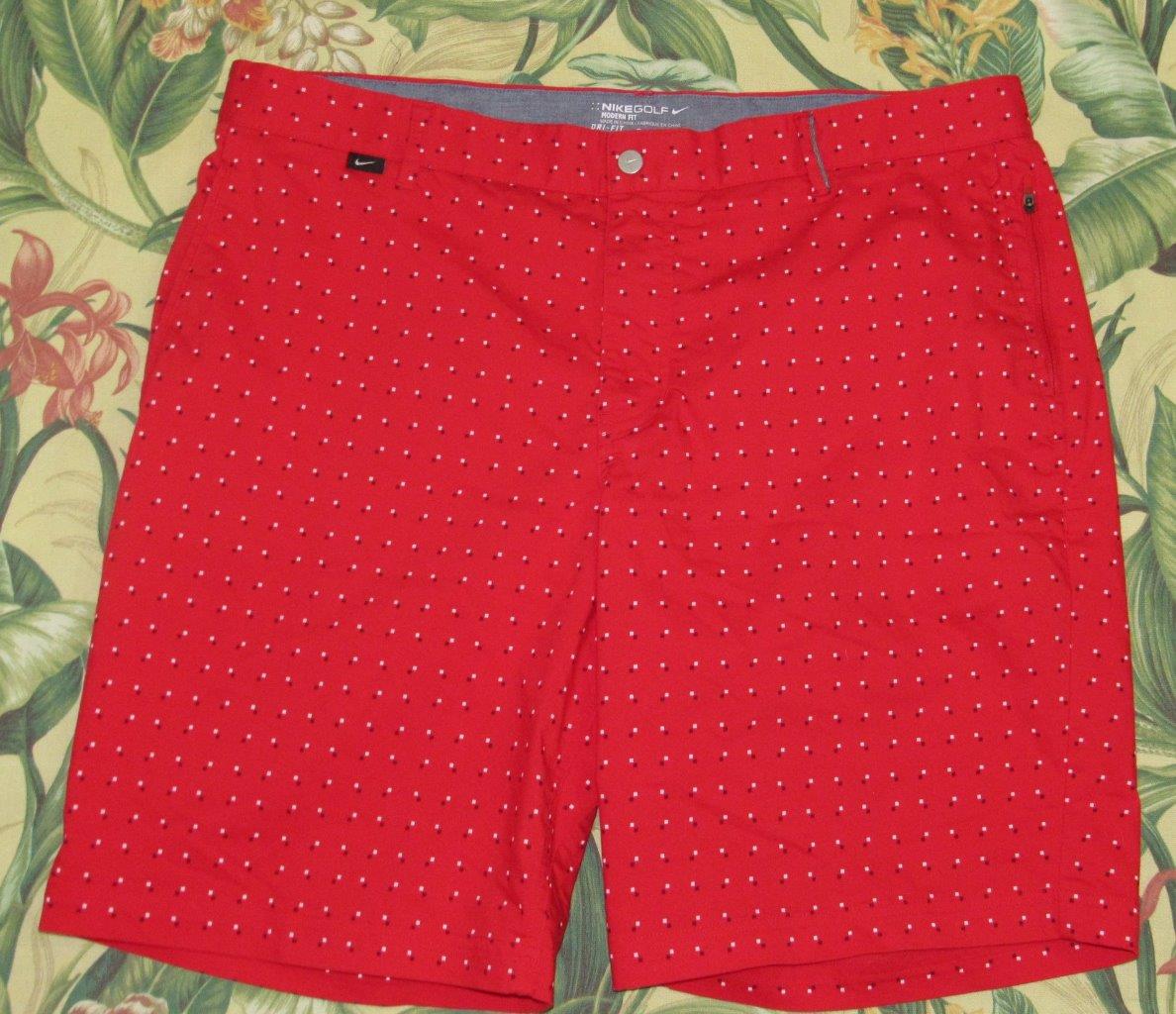 red nike golf shorts