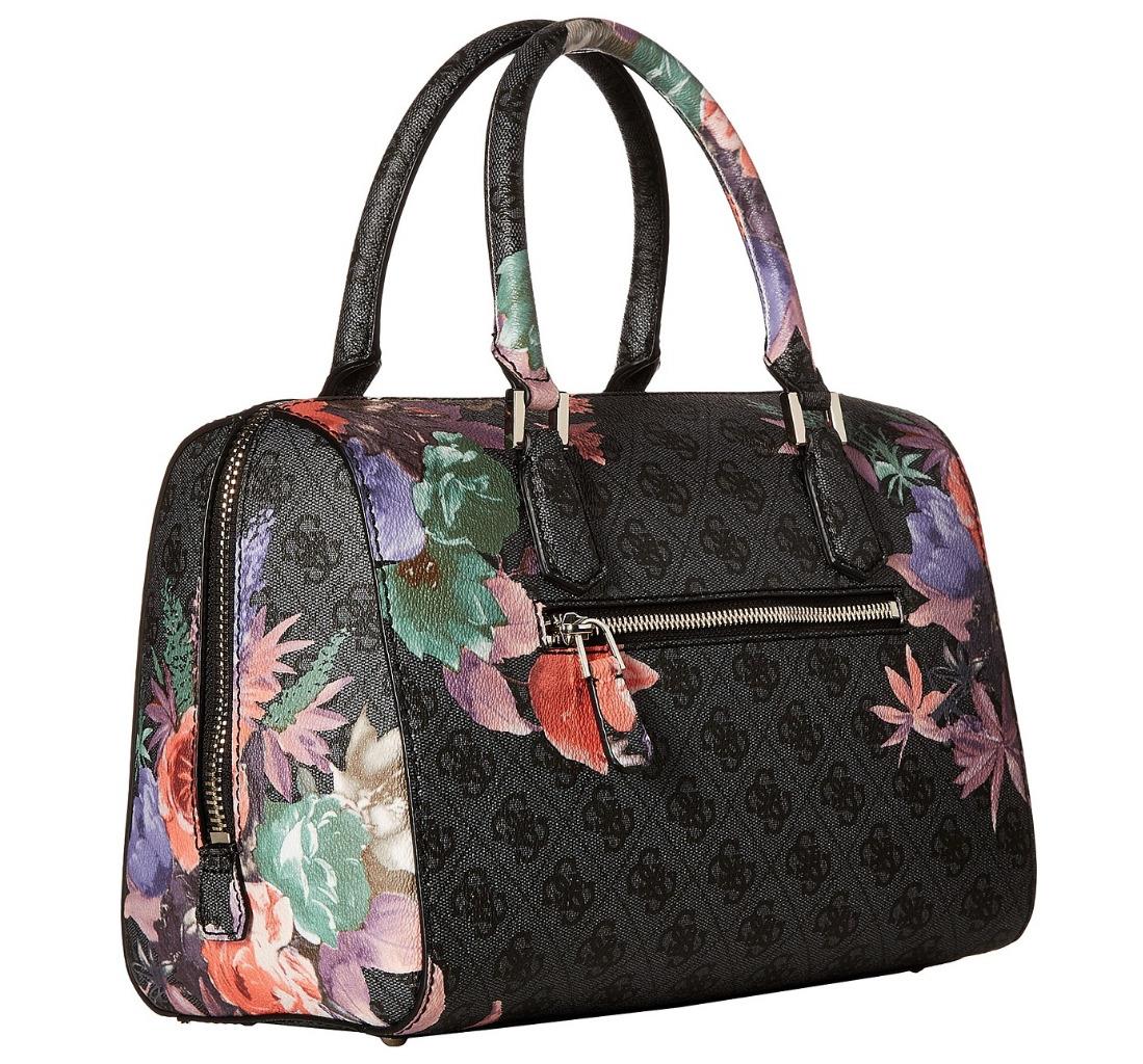 GUESS Linnea Rose Floral Linea Box Satchel Handbag Tote Bag Purse ...