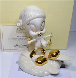 Lenox Tweety In Lenox Figurines for sale | eBay Lenox Tweety Bird Skiing Figurine Looney Tunes Ivory China 24k Gold NEW main image 2