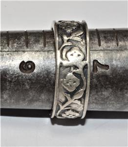 Stamped TC-58 MEXICO 925 Sterling Silver Oxidized FLOWERS