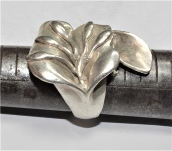Stamped 925 CFJ Thailand Sterling Silver ORCHAD Shape Ring Sz 6