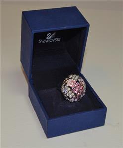 NWOT Stamped SWAN Pink SWAROVSKI Crystal 