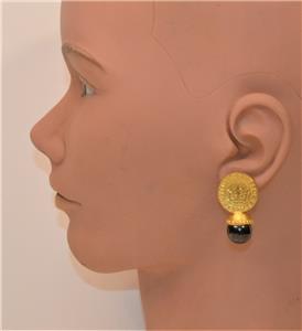 Vintage Stamped PREVOST Goldtone Ancient Coin Shape Clip-On