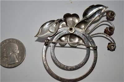 【Waviness】 Cinematic Stamp Brooch Silver Vintage Bond Boyd Sterling Silver Leaf Brooch 2.25 Inches - Etsy