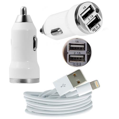 Dual USB Car Charger + USB Data Sync Cable for iPad Air 2 iPad mini 2 3