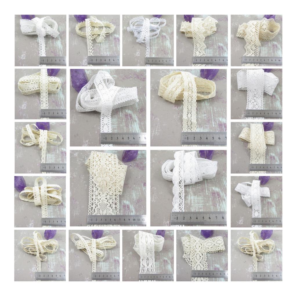 Cotton Lace Trimming White Cream 19 Styles Widths Sewing