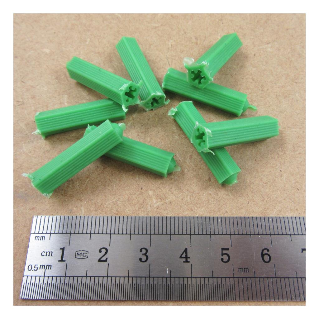 100 x GREEN 6mm RAWL PLUGS DRILL PACK WALL INSERT GRIPS PLASTIC