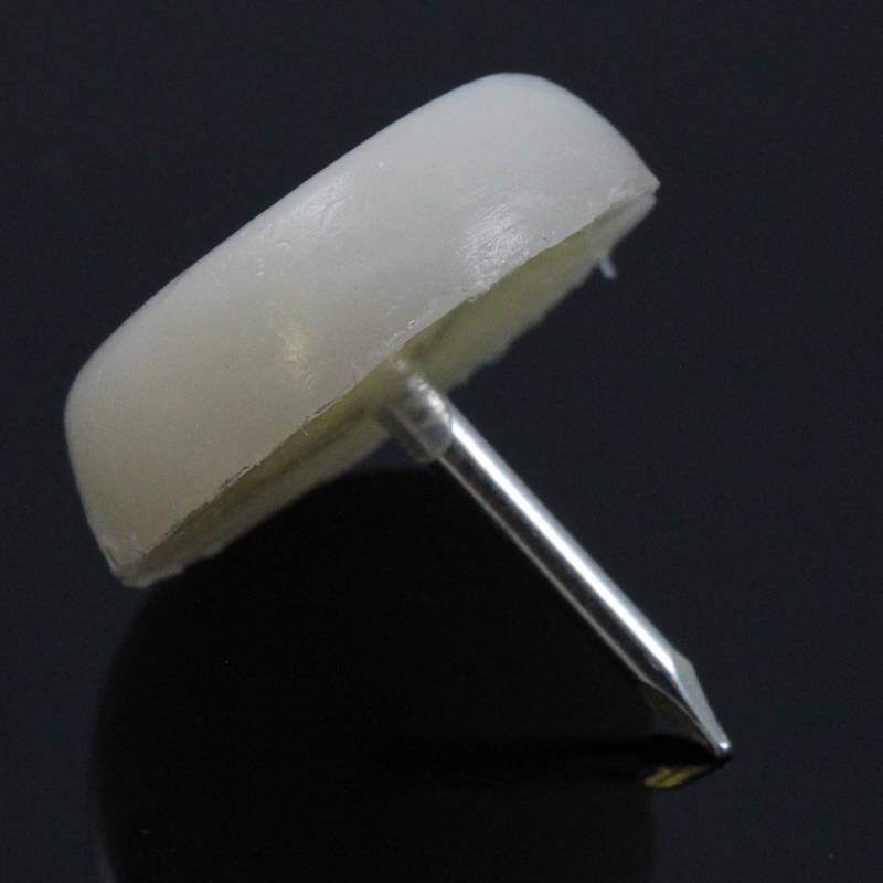 WHITE NYLON NAIL FURNITURE PADS 15mm 16mm 20mm 23mm CHAIRS FEET LEG