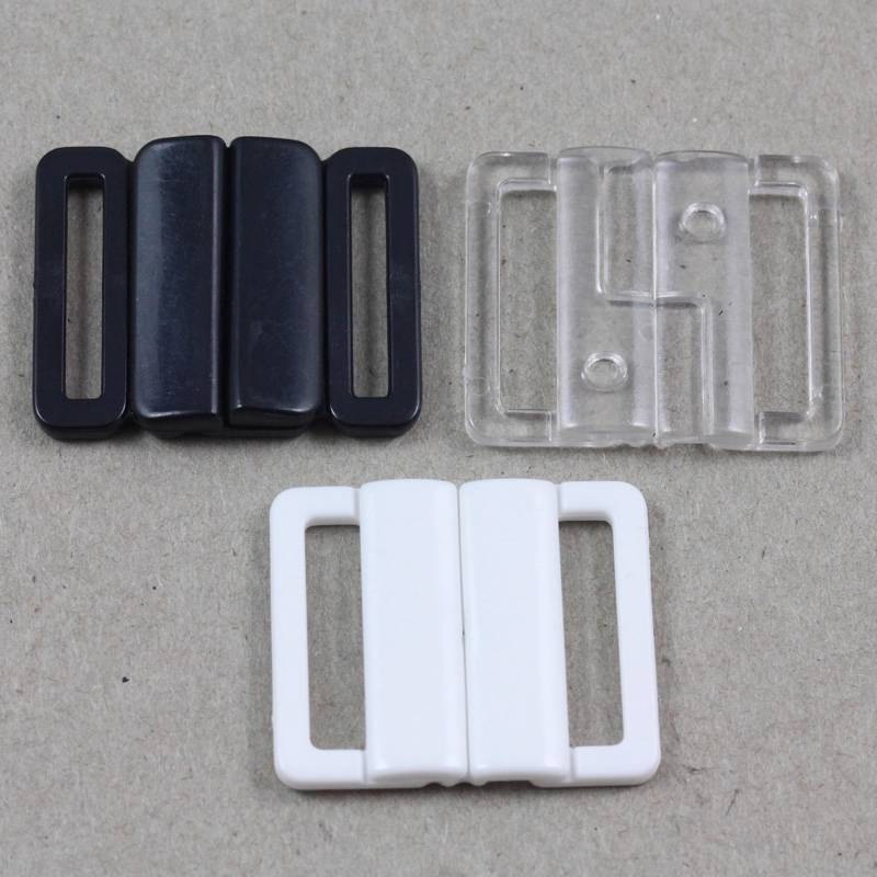 Clasps 10mm Set of 2 Pairs Clear Plastic Bikini Fasteners