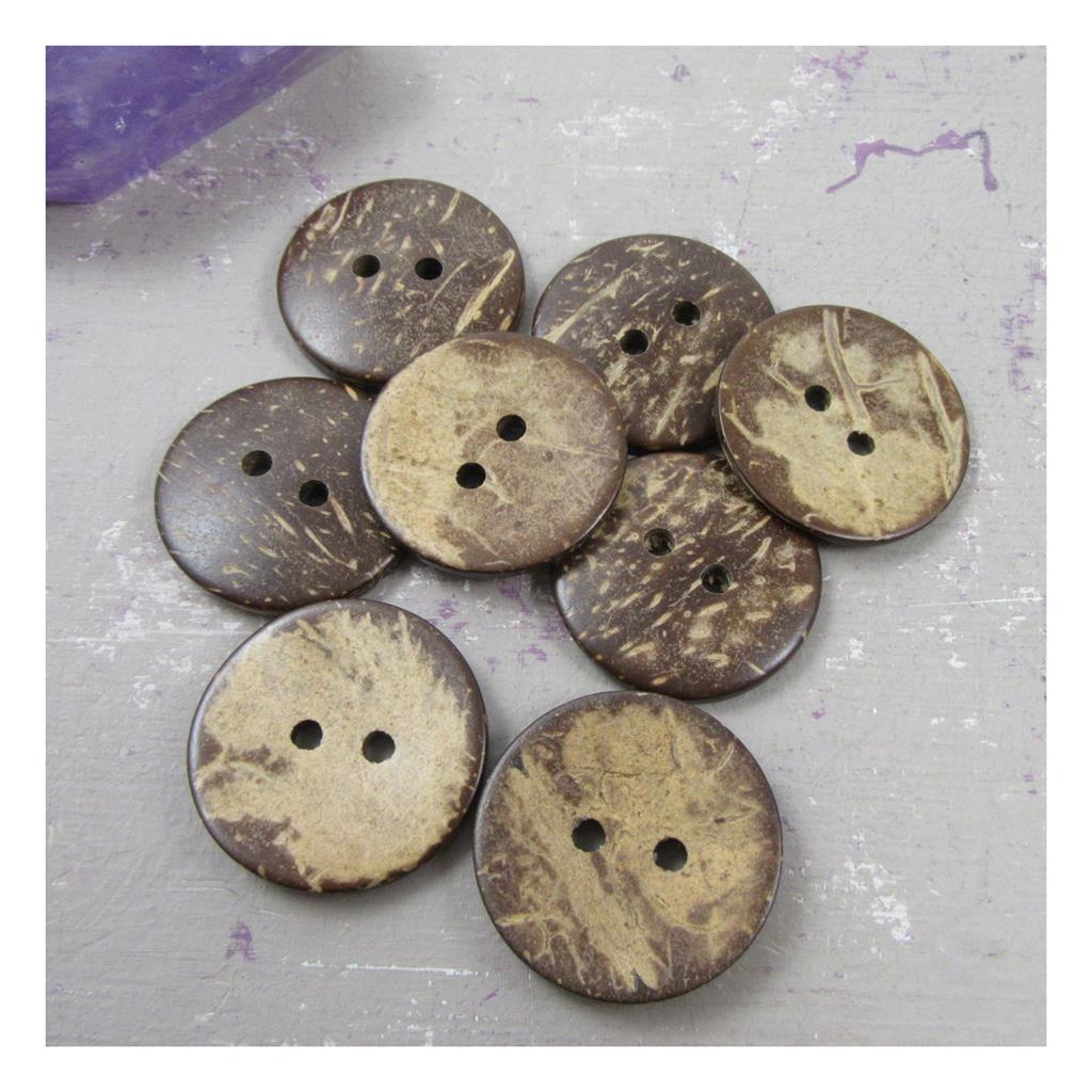 25mm Coconut Shell Buttons 2 Hole Fastening Beads Sewing Knitting closures toys
