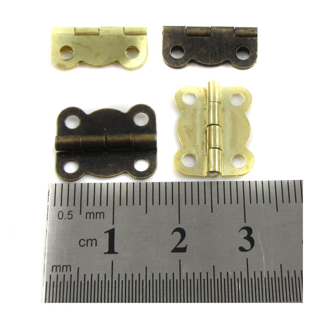 10 x SMALL PLATED MINATURE HINGES DIY / DOLL HOUSE 16mm x 12mm eBay