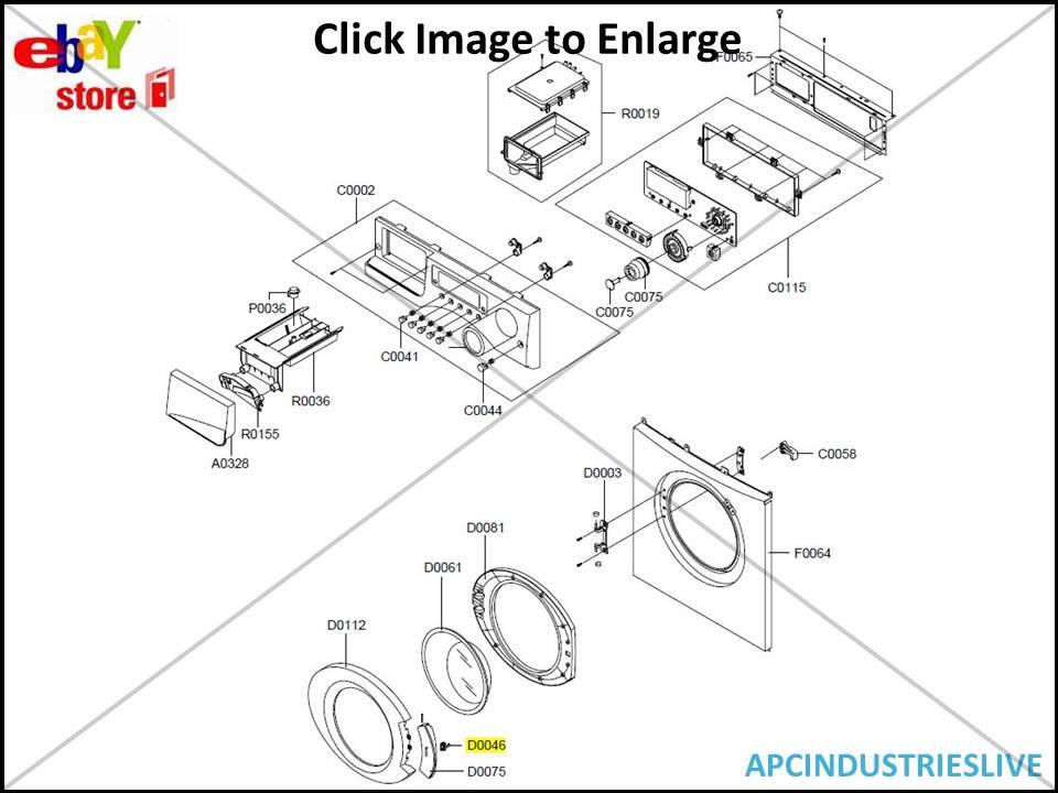 GENUINE SAMSUNG WASHING MACHINE FRONT LOADER DOOR LATCH ASSY PART