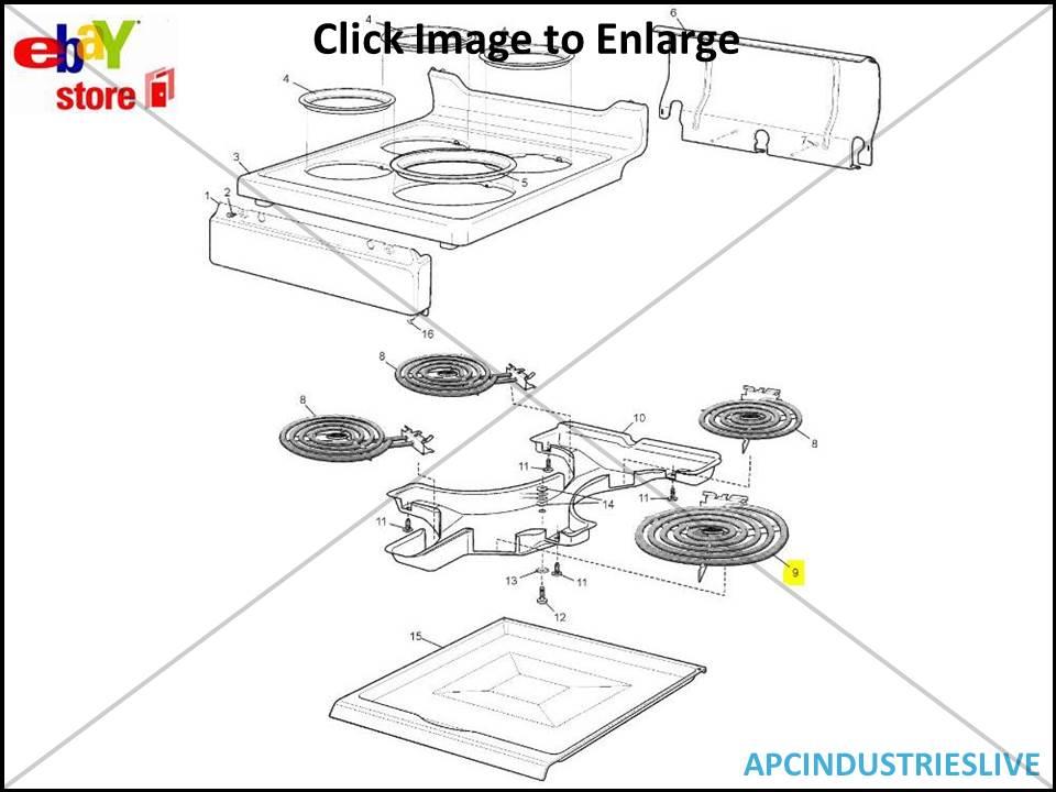 GENUINE CHEF SIMPSON WESTINGHOUSE COOK TOP LARGE ELEMENT 2050W 0122004590 ETC eBay
