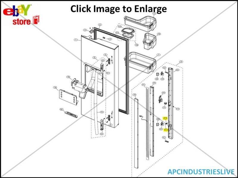 GENUINE SAMSUNG REFRIGERATOR FRENCH DOOR SPRING PART DA8101345B