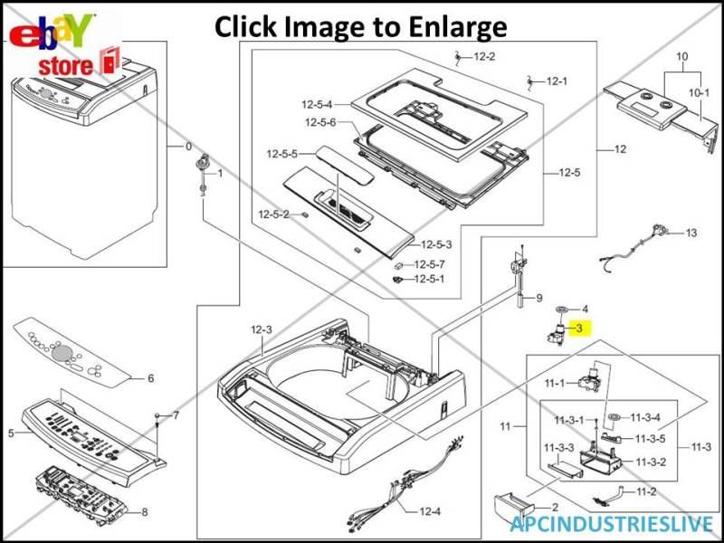 GENUINE SAMSUNG WASHING MACHINE HOT WATER INLET VALVE PART DC62