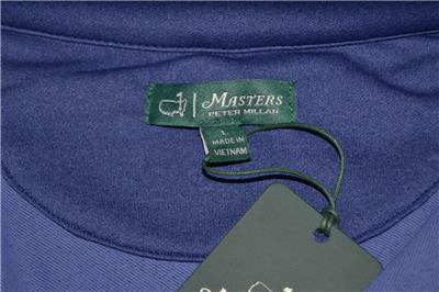 The Masters Peter Millar Large Blue Zip Pullover Augusta National